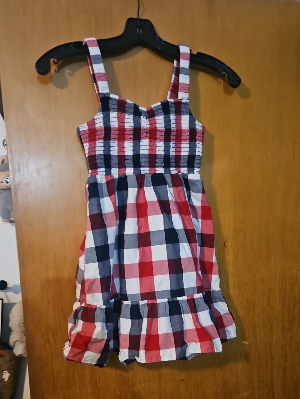 The Children's Place Red, Navy & White Plaid Sundress - Size 7/8
